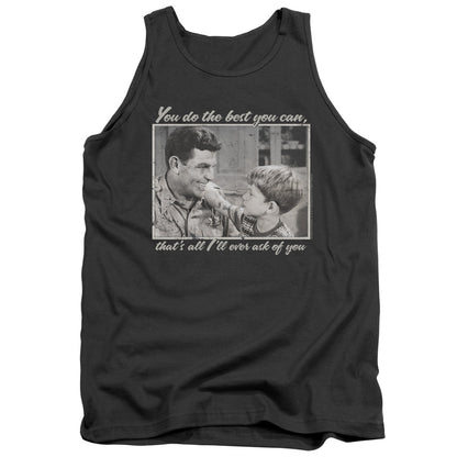 Andy Griffith Wise Words Mens Tank Top Shirt Charcoal