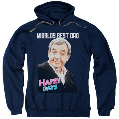 Happy Days Best Dad Mens Hoodie Navy Officially Licensed