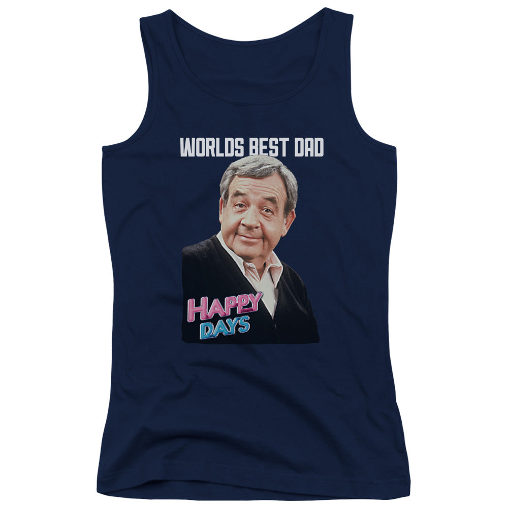 Happy Days Best Dad Womens Tank Top Shirt Navy Blue