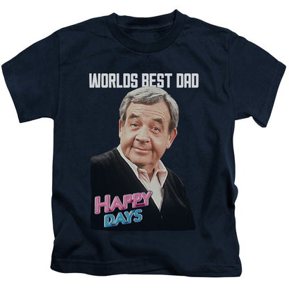 Happy Days Best Dad Juvenile Kids Youth T Shirt Navy Officially Licensed