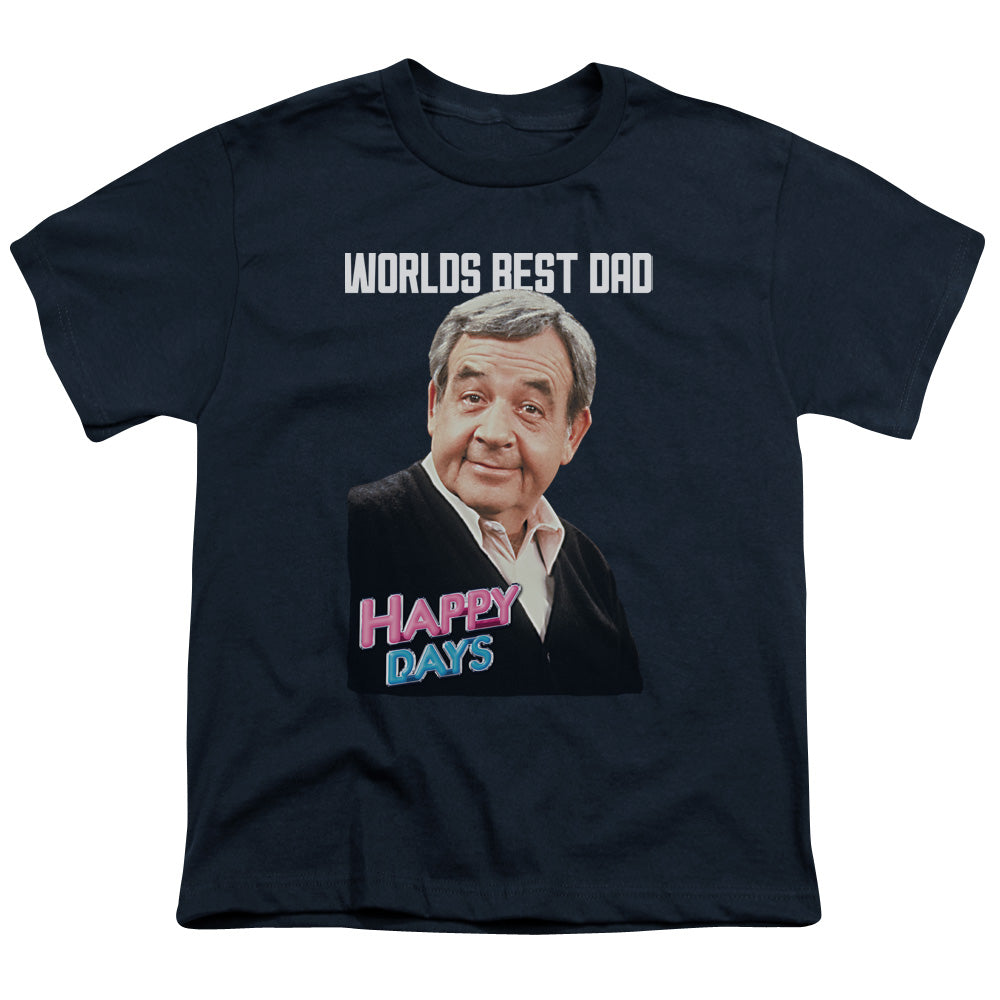 Happy Days Best Dad Kids Youth T Shirt Navy Officially Licensed