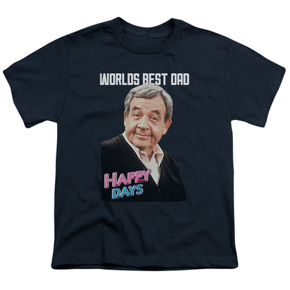 Happy Days Best Dad Kids Youth T Shirt Navy Officially Licensed