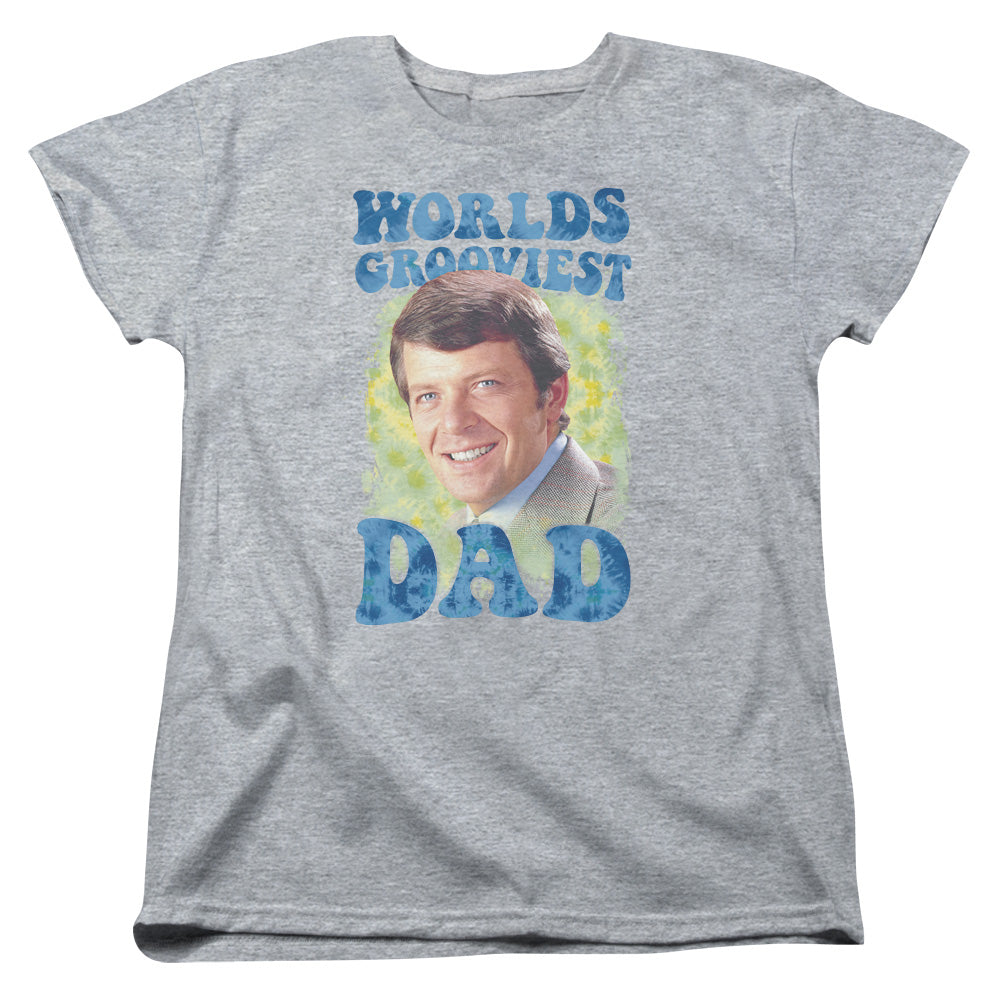 Brady Bunch Worlds Grooviest Womens T Shirt Athletic Heather Officially Licensed