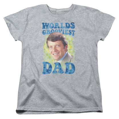 Brady Bunch Worlds Grooviest Womens T Shirt Athletic Heather Officially Licensed