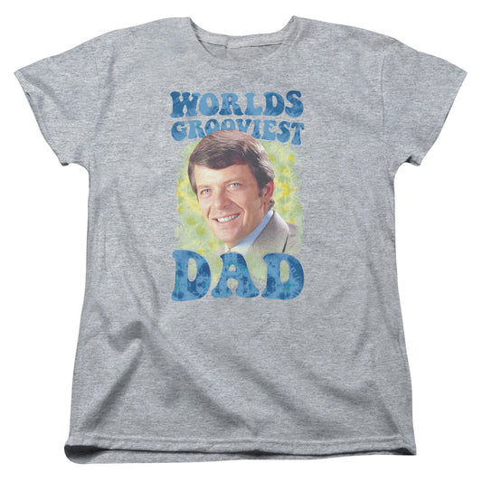 Brady Bunch Worlds Grooviest Womens T Shirt Athletic Heather Officially Licensed