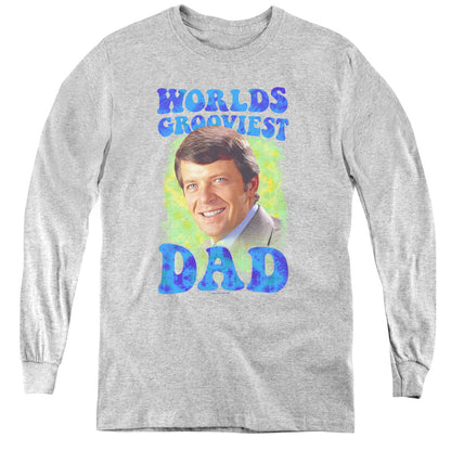 Brady Bunch Worlds Grooviest Long Sleeve Kids Youth T Shirt Athletic Heather Officially Licensed