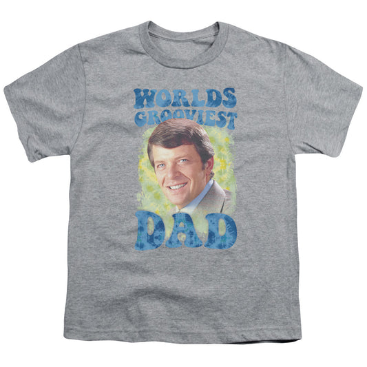 Brady Bunch Worlds Grooviest Kids Youth T Shirt Athletic Heather Officially Licensed