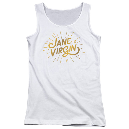 Jane the Virgin Golden Logo Womens Tank Top Shirt White