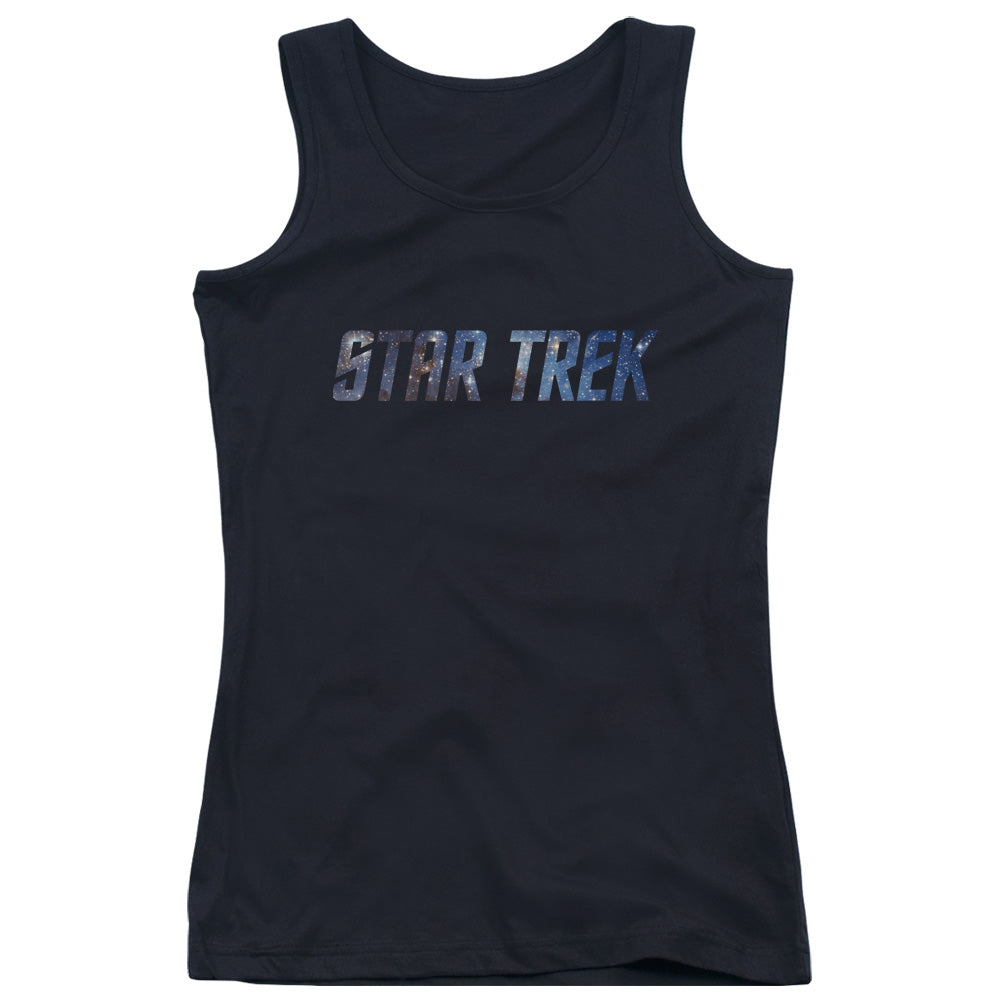 Star Trek Space Logo Womens Tank Top Shirt Black