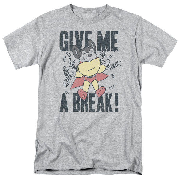 Mighty Mouse Give Me a Break Mens T Shirt Athletic Heather