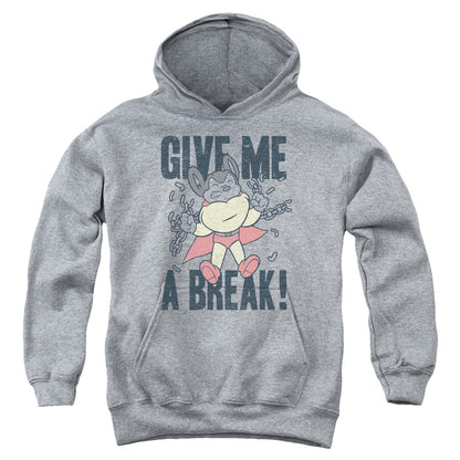 Mighty Mouse Give Me a Break Kids Youth Hoodie Heather Officially Licensed