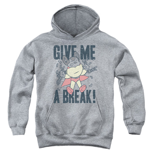 Mighty Mouse Give Me a Break Kids Youth Hoodie Heather Officially Licensed