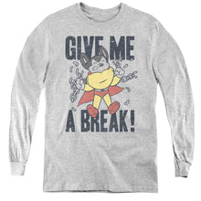 Load image into Gallery viewer, Mighty Mouse Give Me a Break Long Sleeve Kids Youth T Shirt Athletic Heather