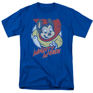 Mighty Mouse Mighty Circle Mens T Shirt Royal Blue
