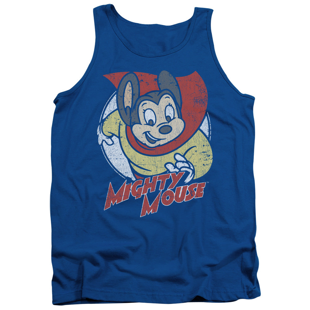 Mighty Mouse Mighty Circle Mens Tank Top Shirt Royal Blue
