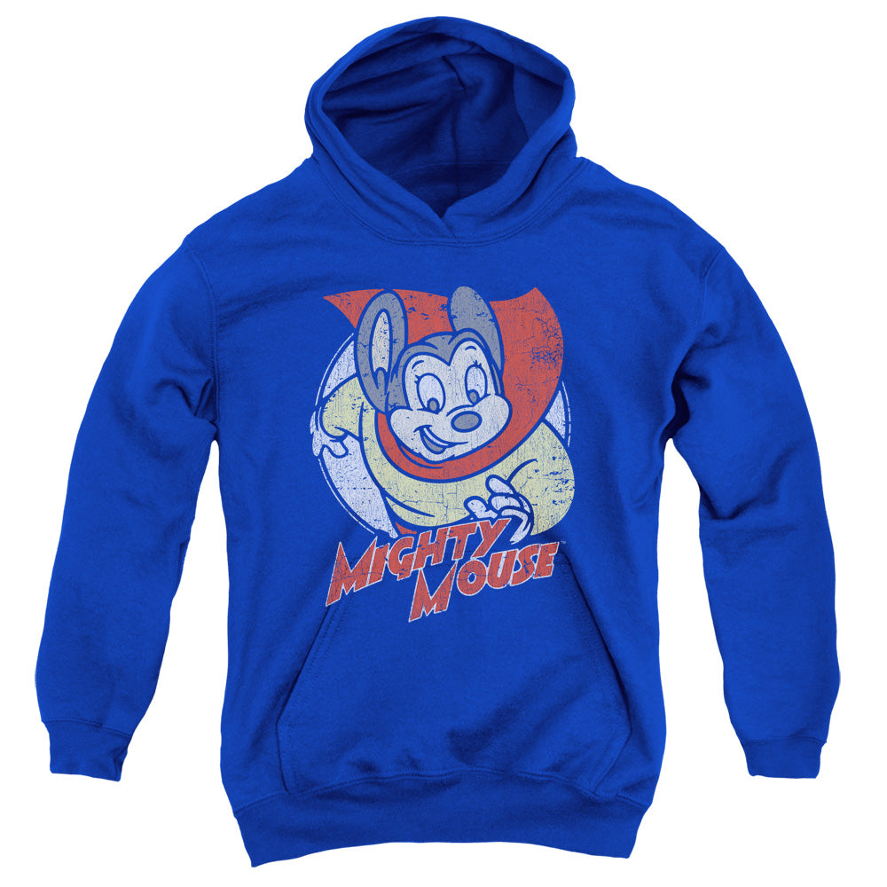 Mighty Mouse Mighty Circle Kids Youth Hoodie Royal Officially Licensed
