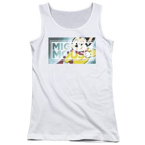 Mighty Mouse Mighty Rectangle Womens Tank Top Shirt White