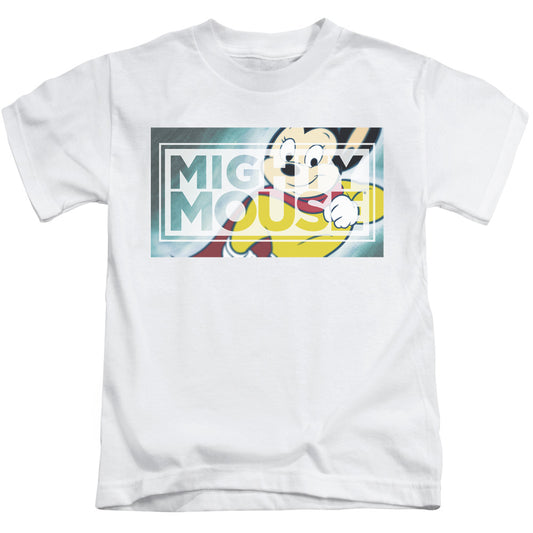 Mighty Mouse Mighty Rectangle Juvenile Kids Youth T Shirt White Officially Licensed