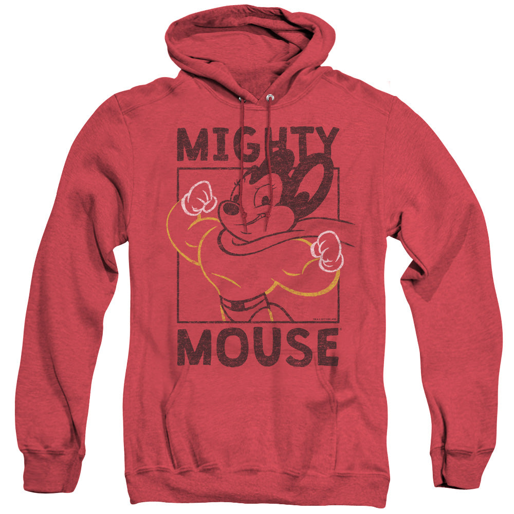 Mighy Mouse Break The Box Mens Heather Hoodie Red Officially Licensed
