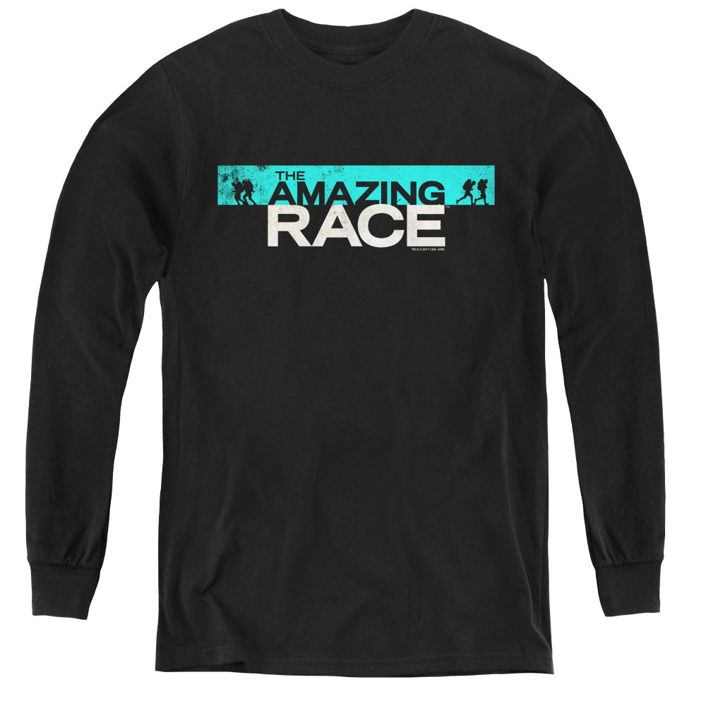 Amazing Race Bar Logo Long Sleeve Kids Youth T Shirt Black