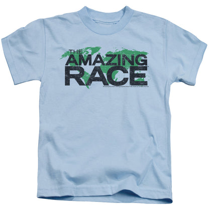 Amazing Race Race World Juvenile Kids Youth T Shirt Light Blue