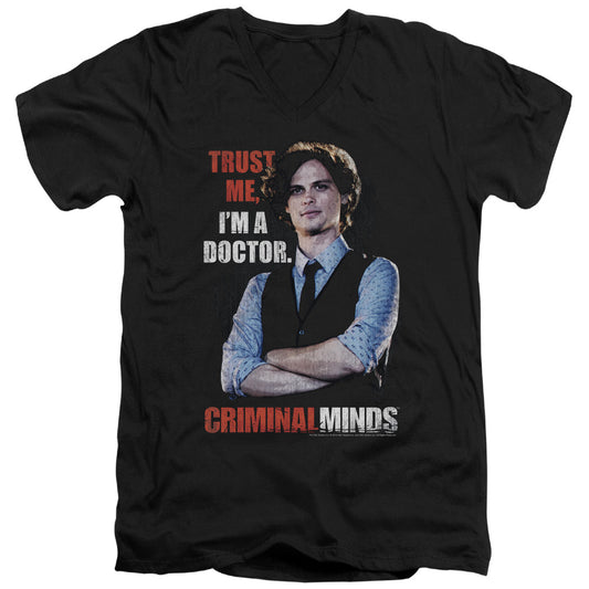 Criminal Minds Trust Me Mens Slim Fit V-Neck T Shirt Black Officially Licensed