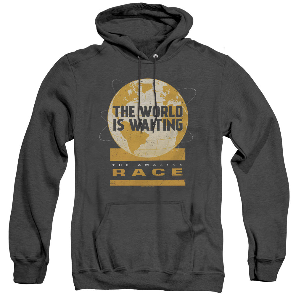 Amazing Race Waiting World Heather Mens Hoodie Black