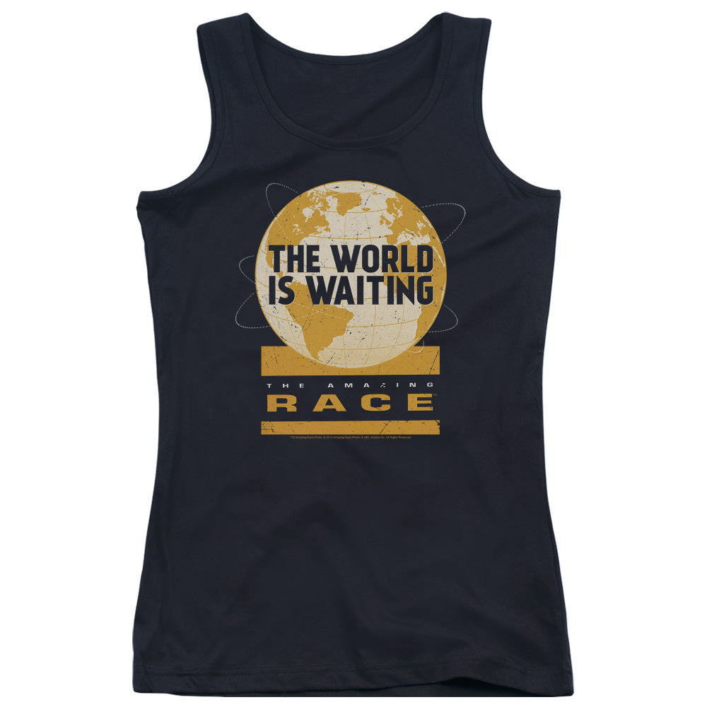 Amazing Race Waiting World Womens Tank Top Shirt Black