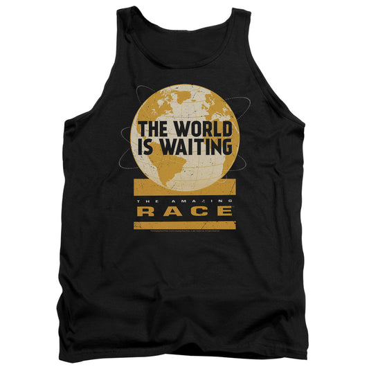 Amazing Race Waiting World Mens Tank Top Shirt Black