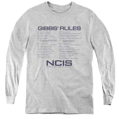 Ncis Gibbs Rules Long Sleeve Kids Youth T Shirt Athletic Heather Officially Licensed