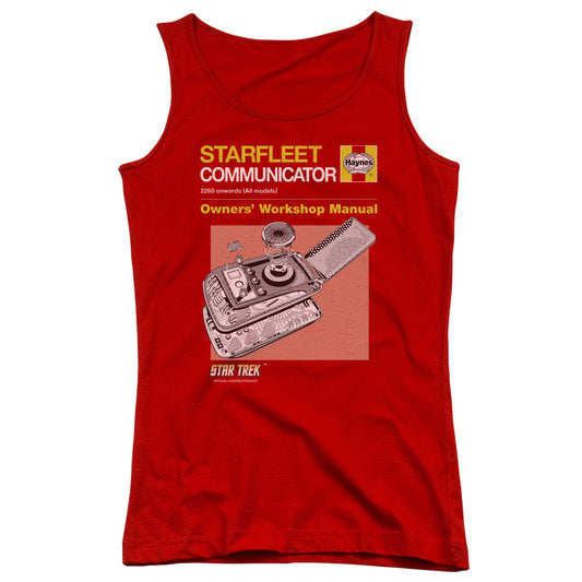 Star Trek Comm Manual Womens Tank Top Shirt Red