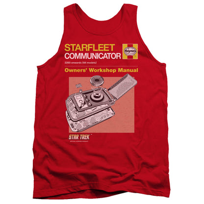 Star Trek Comm Manual Mens Tank Top Shirt Red