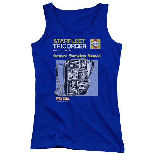 Star Trek Tricorder Manual Womens Tank Top Shirt Royal Blue