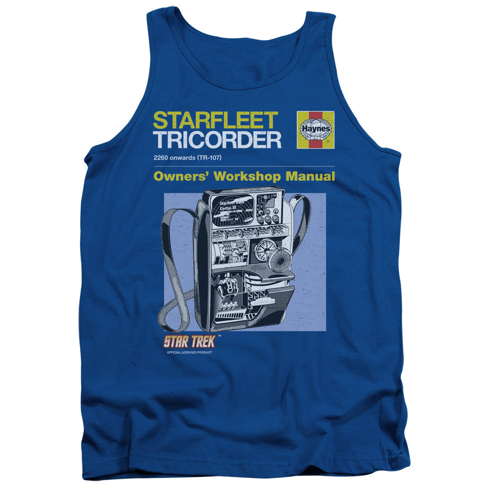 Star Trek Tricorder Manual Mens Tank Top Shirt Royal Blue