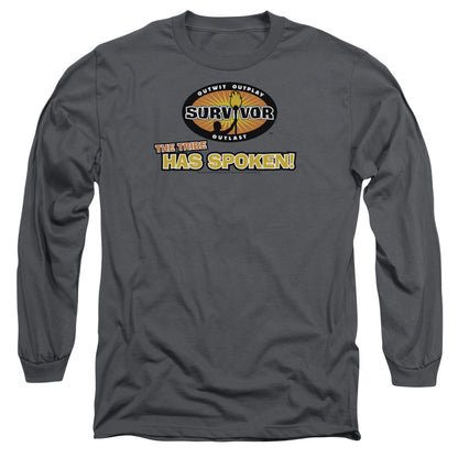 Survivor Tribe Has Spoken Mens Long Sleeve Shirt Charcoal Officially Licensed