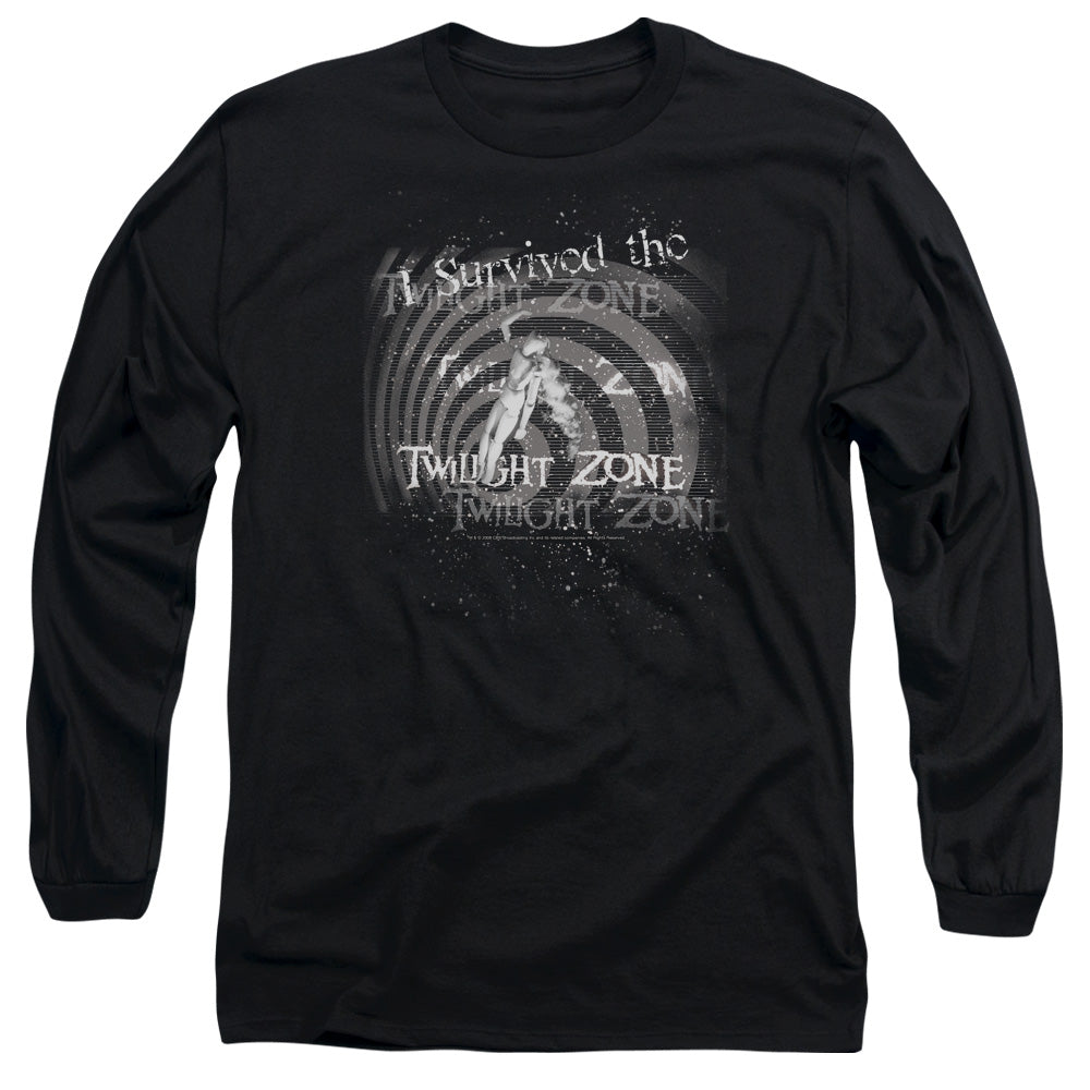 Twilight Zone I Survived Mens Long Sleeve Shirt Black Officially Licensed