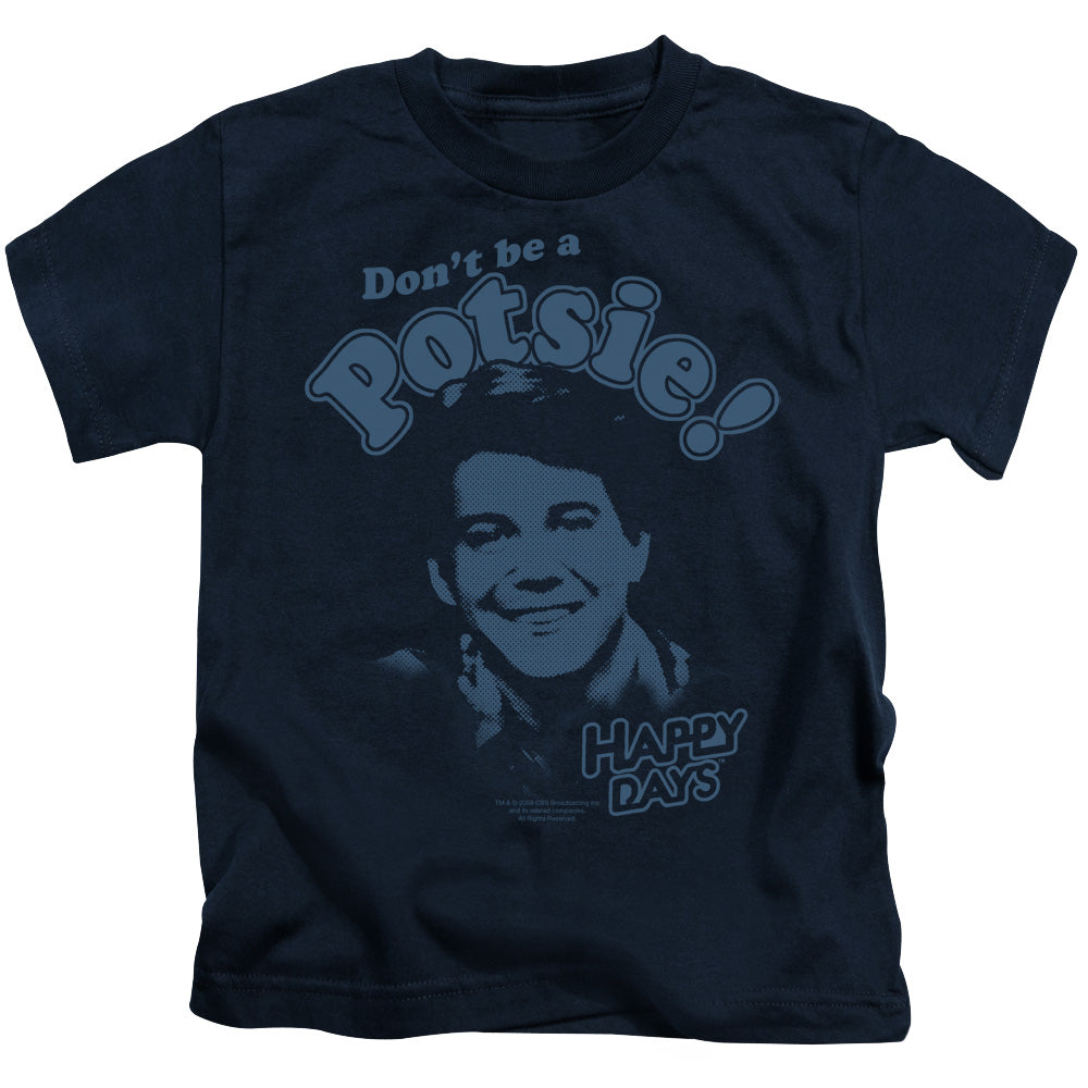 Happy Days Dont Be a Potsy Juvenile Kids Youth T Shirt Navy Officially Licensed