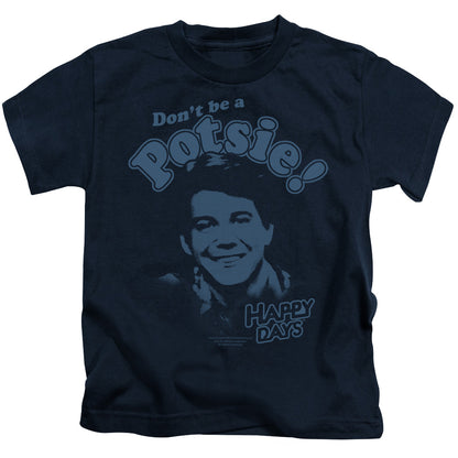Happy Days Dont Be a Potsy Juvenile Kids Youth T Shirt Navy Officially Licensed