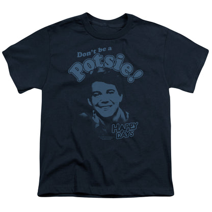 Happy Days Dont Be a Potsy Kids Youth T Shirt Navy Officially Licensed