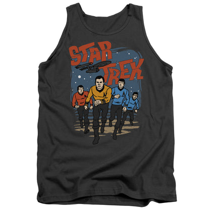 Star Trek Run Forward Mens Tank Top Shirt Charcoal