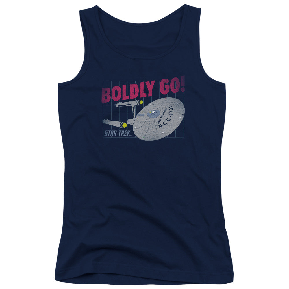 Star Trek Boldly Go Womens Tank Top Shirt Navy Blue