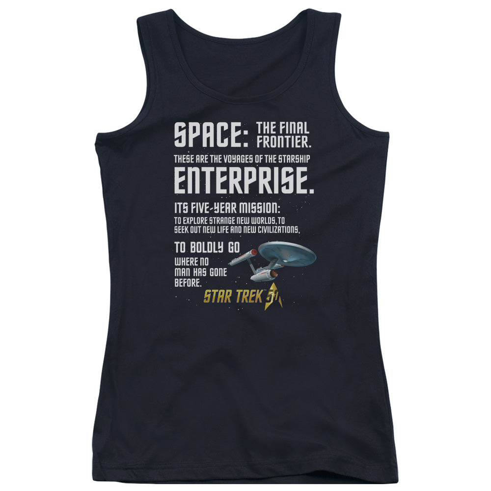 Star Trek Intro Womens Tank Top Shirt Black