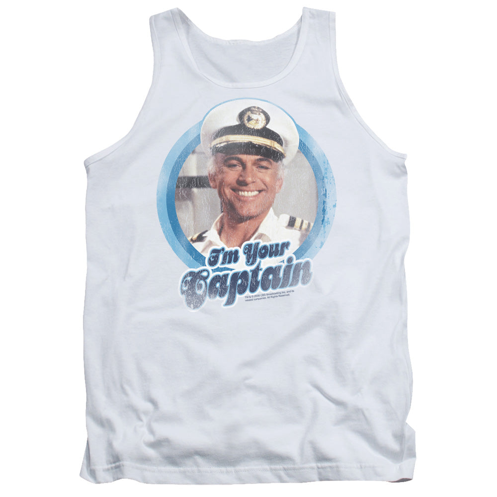 Love Boat Im Your Captain Mens Tank Top Shirt White