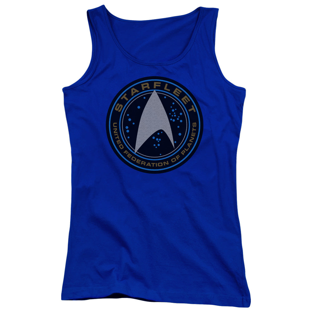 Star Trek Beyond Starfleet Patch Womens Tank Top Shirt Royal Blue