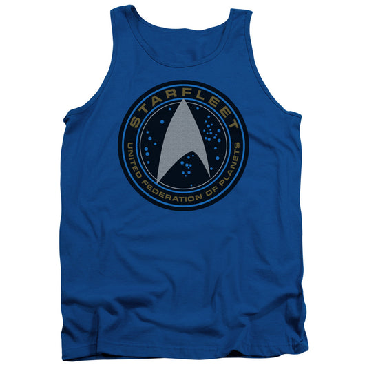 Star Trek Beyond Starfleet Patch Mens Tank Top Shirt Royal Blue