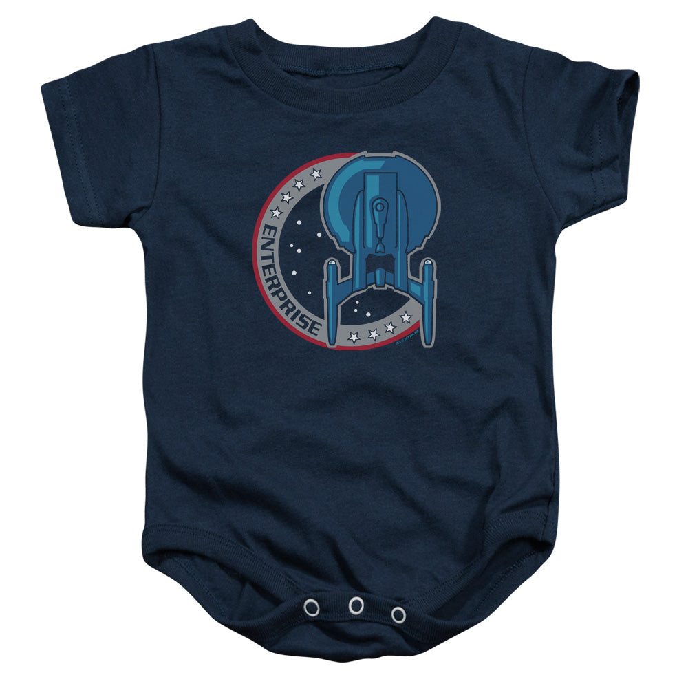 Star Trek Enterprise Patch Infant Baby Snapsuit Navy