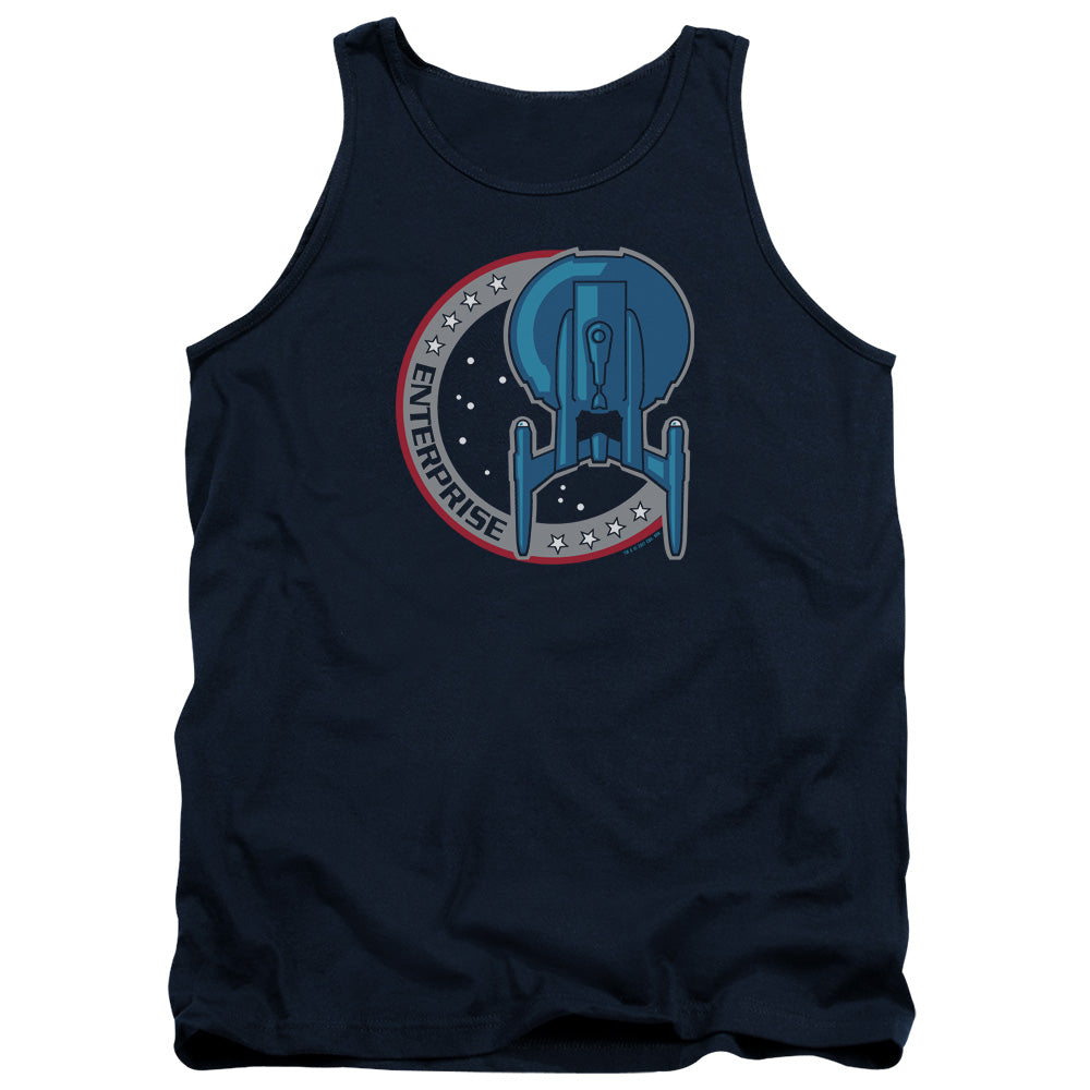 Star Trek Enterprise Patch Mens Tank Top Shirt Navy