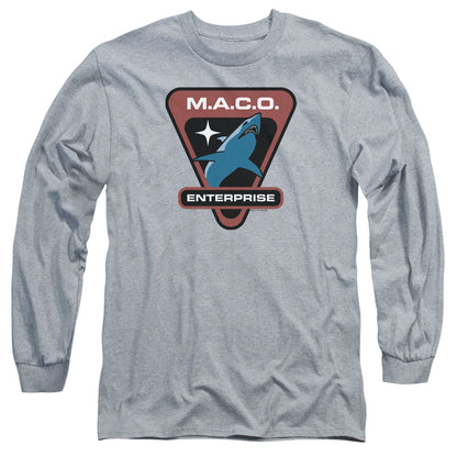 Star Trek Maco Patch Mens Long Sleeve Shirt Athletic Heather Officially Licensed Officially Licensed