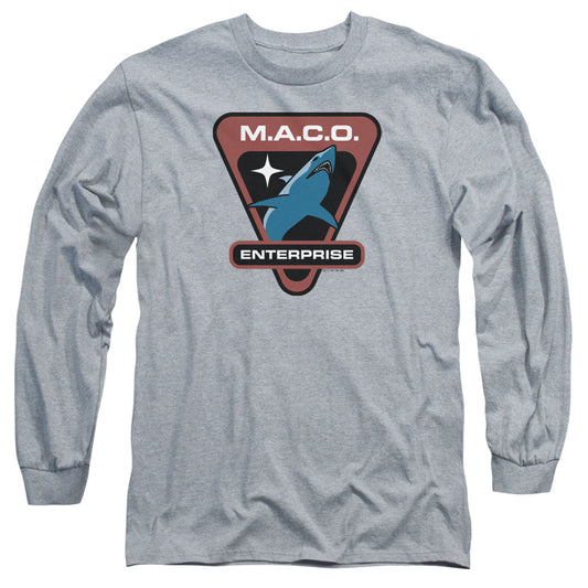 Star Trek Maco Patch Mens Long Sleeve Shirt Athletic Heather Officially Licensed Officially Licensed