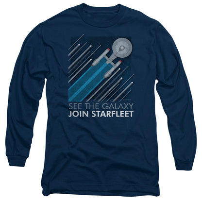 Star Trek Starfleet Recruitment Poster Mens Long Sleeve Shirt Navy Officially Licensed Officially Licensed